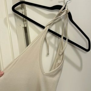Midi, cream colored halter dress. Never worn